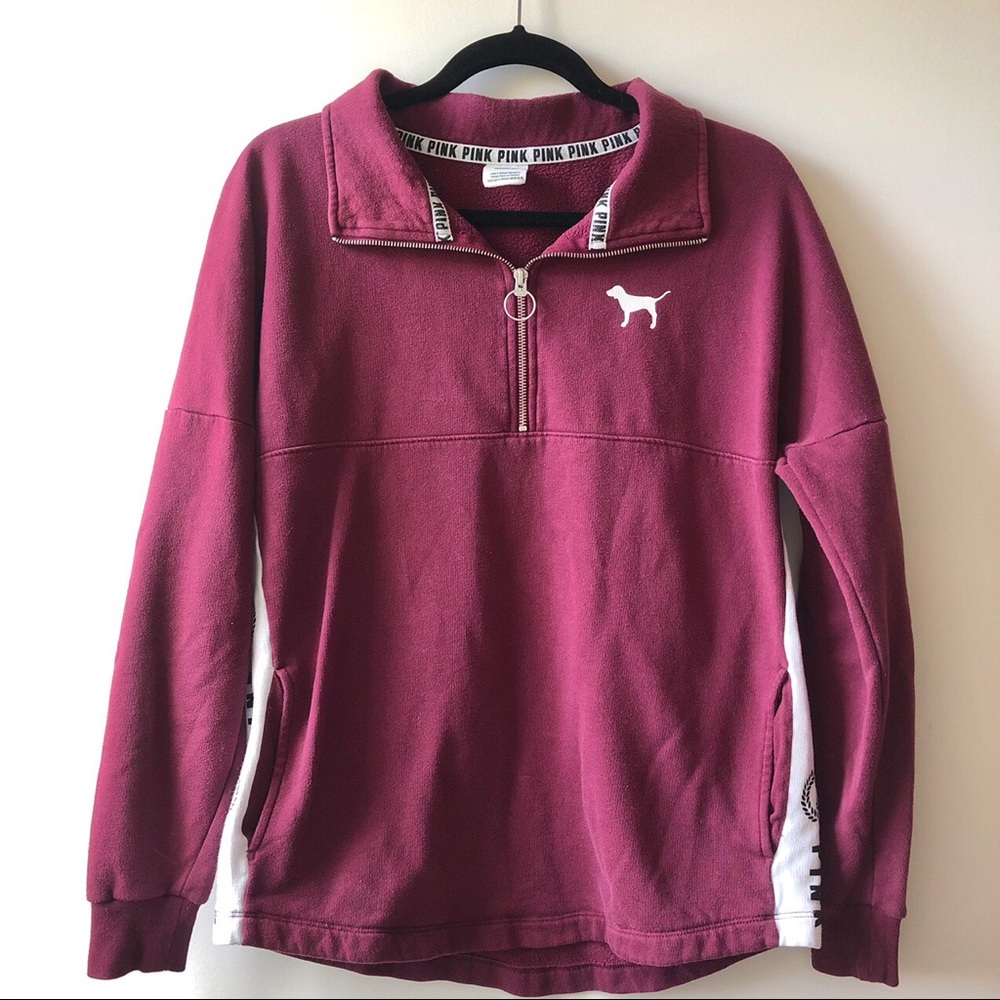 PINK maroon half zip jacket/sweater